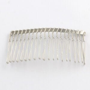 Large Silver Hair Side Combs Slides - Riverside Beads