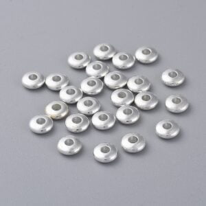 6mm Rondelle Spacer Beads - Silver - Riverside Beads