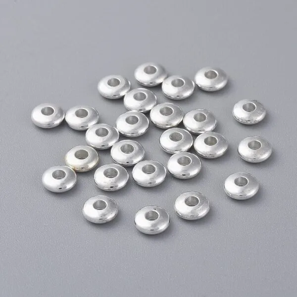 6mm Rondelle Spacer Beads Silver