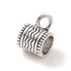 Antique silver tube bail with wave design