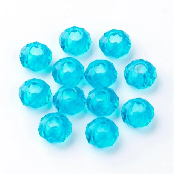 Large Holed Glass Faceted Bead - Image 3