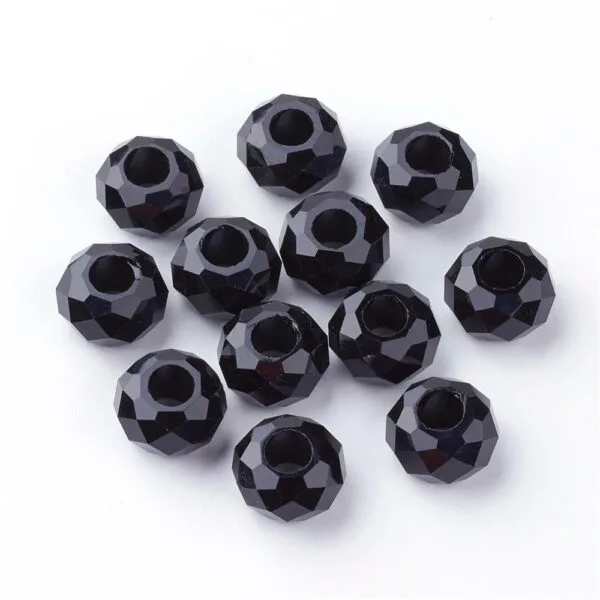 Large Holed Glass Faceted Bead - Image 4