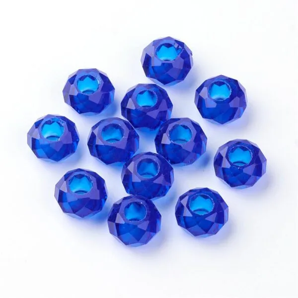 Large Holed Glass Faceted Bead - Image 5