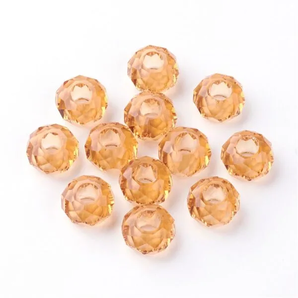 Large Holed Glass Faceted Bead - Image 7