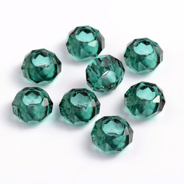 Large Holed Glass Faceted Bead