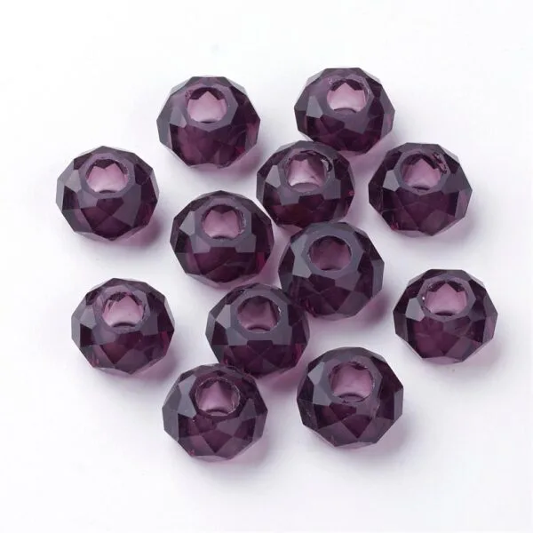 Large Holed Glass Faceted Bead - Image 8