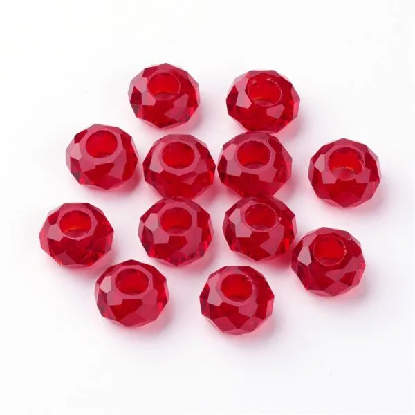 Large Holed Glass Faceted Bead - Image 9