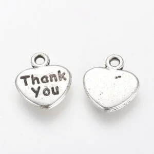 Thank You Heart Charms -Riverside Beads