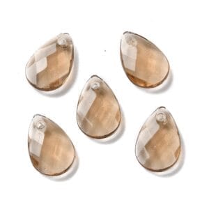 Acrylic Teardrop Bead - Brown - Transparent Raindrop Pendant