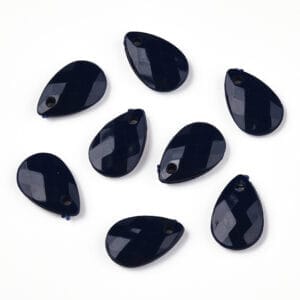 Acrylic Teardrop bead - Navy Blue - Opaque Raindrop pendant