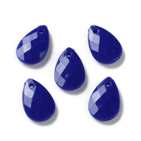 Acrylic Teardrop Bead - Royal Blue - Opaque Raindrop Pendant