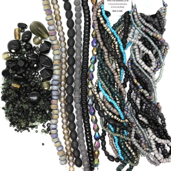 Black Glass Bead Bundle - Riverside Beads