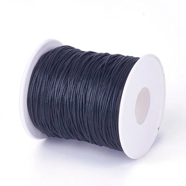 1mm Waxed Cotton Cord Black