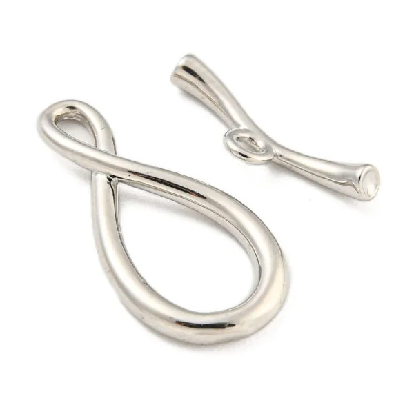 Beautiful platinum infinity toggle clasp