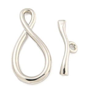 Beautiful platinum infinity toggle clasp