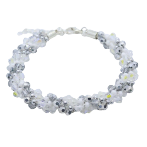 White Crystal Kumihimo Bracelet Kit