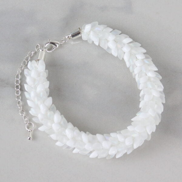 White Magatama Kumihimo Bracelet Kit