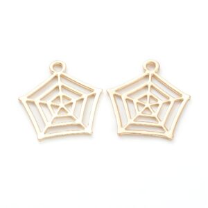 Spider Web Charms - Gold - Riverside Beads