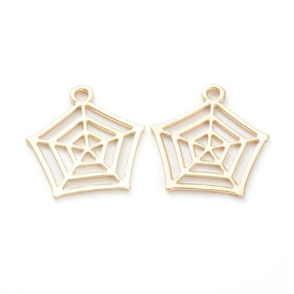 Spider Web Charms - Gold - Riverside Beads