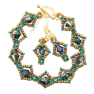 Beaded Harlequin Bracelet and Earrings Workshop
