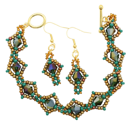 Beaded Harlequin Bracelet and Earrings Workshop - Image 2