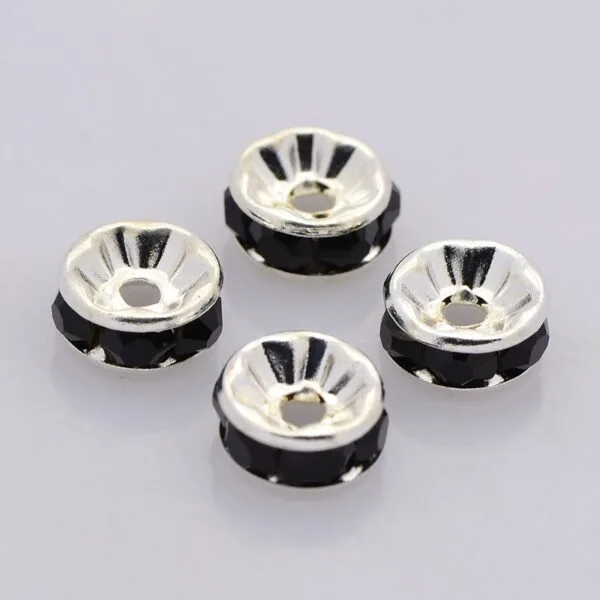 4mm Black Diamante Rondelles - Image 2