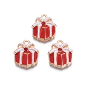 Enamel Present Charms with Diamante - Riverside Beads