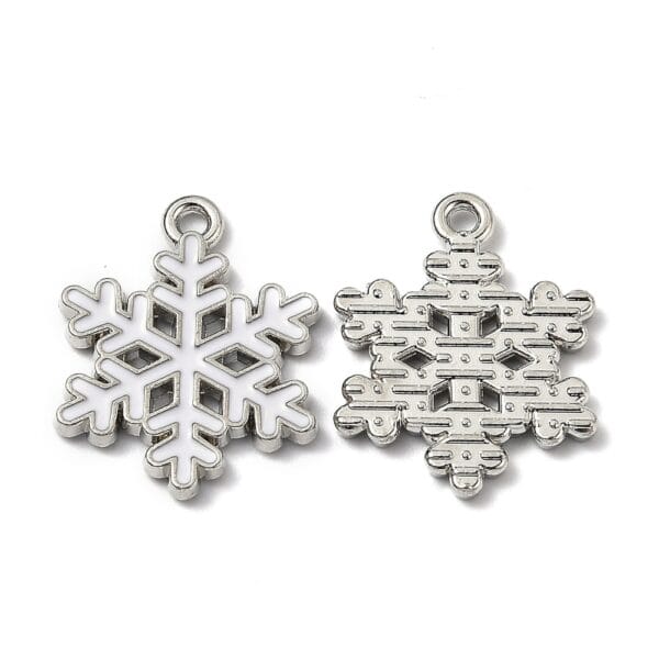 Enamel Snowflake Charms - Riverside Beads