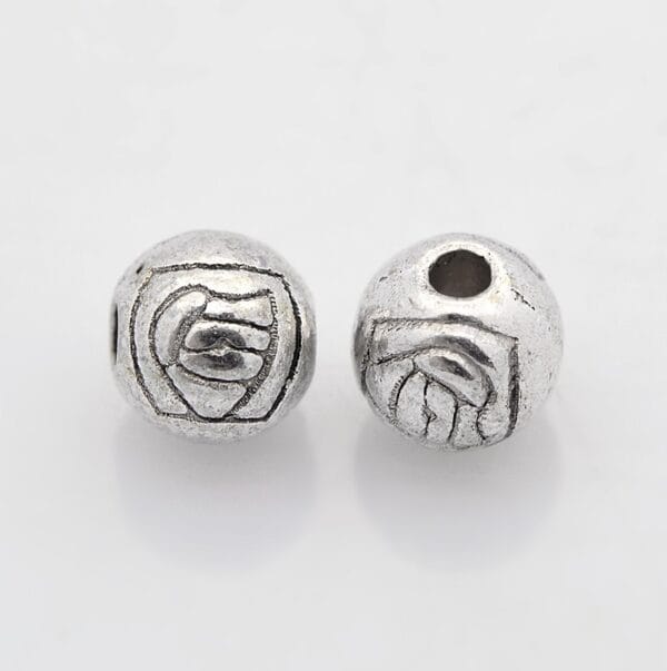 Flower Engraved 6mm Round Bead - Riverside Beads