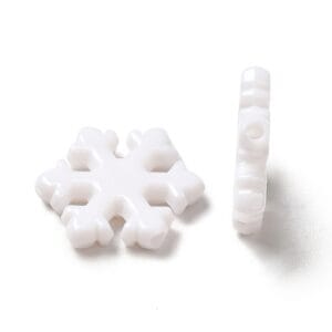 White Acrylic Snowflake Beads - Riverside Beads