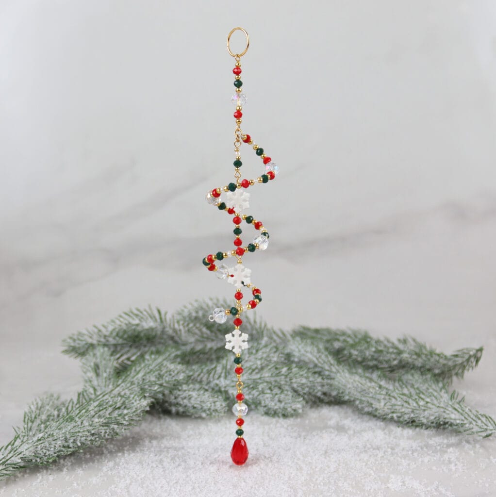 Winter Spiral Decoration - red & green