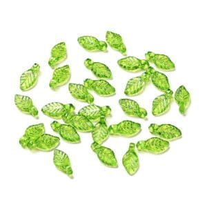 Acrylic Leaf Charms Bright Green - Riverside Beads