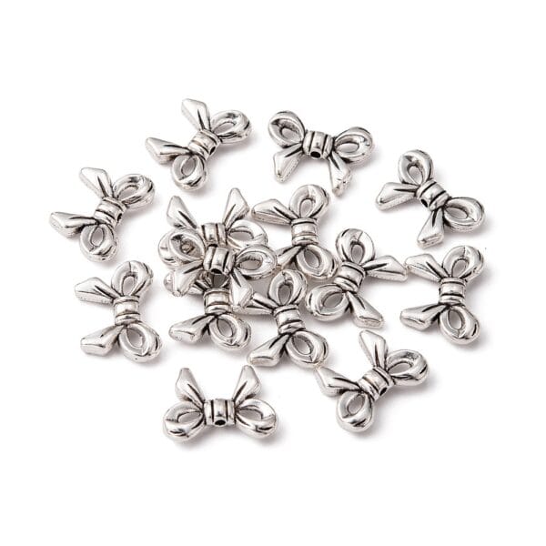 Bow Spacer Beads Silver - Riverside Beads