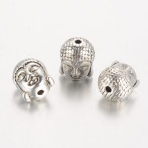 Buddha Head Spacer Beads Silver - Riverside Beads