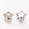 Embossed Star Spacer Bead Silver - Riverside Beads