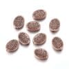 Engraved Flower Oval Spacer Beads - Riverside Beads