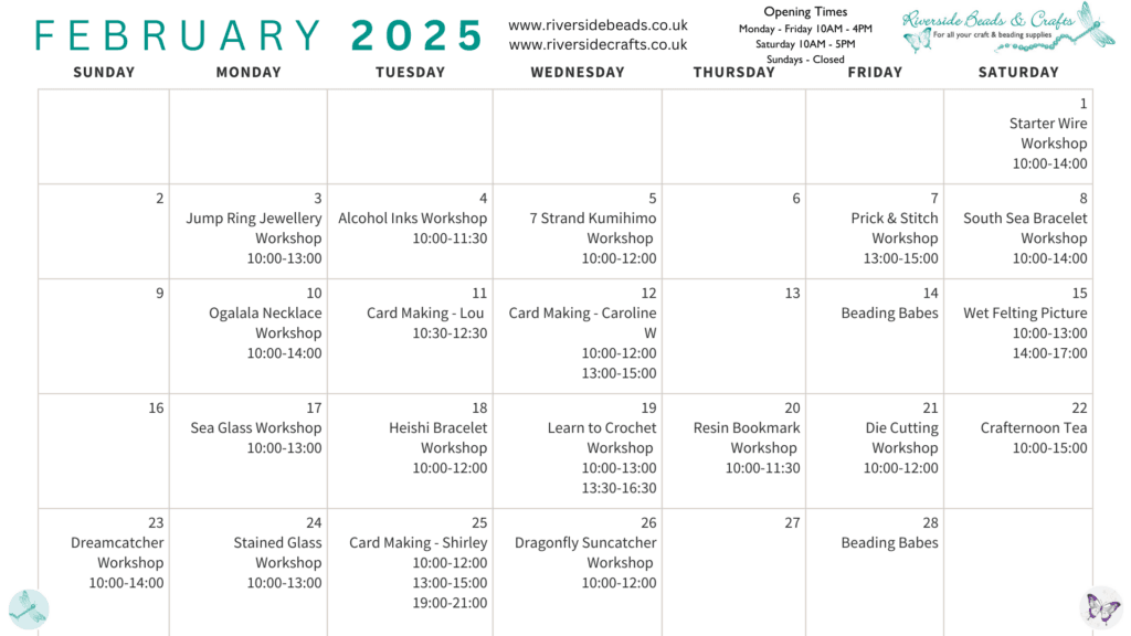 February Workshop Calendar