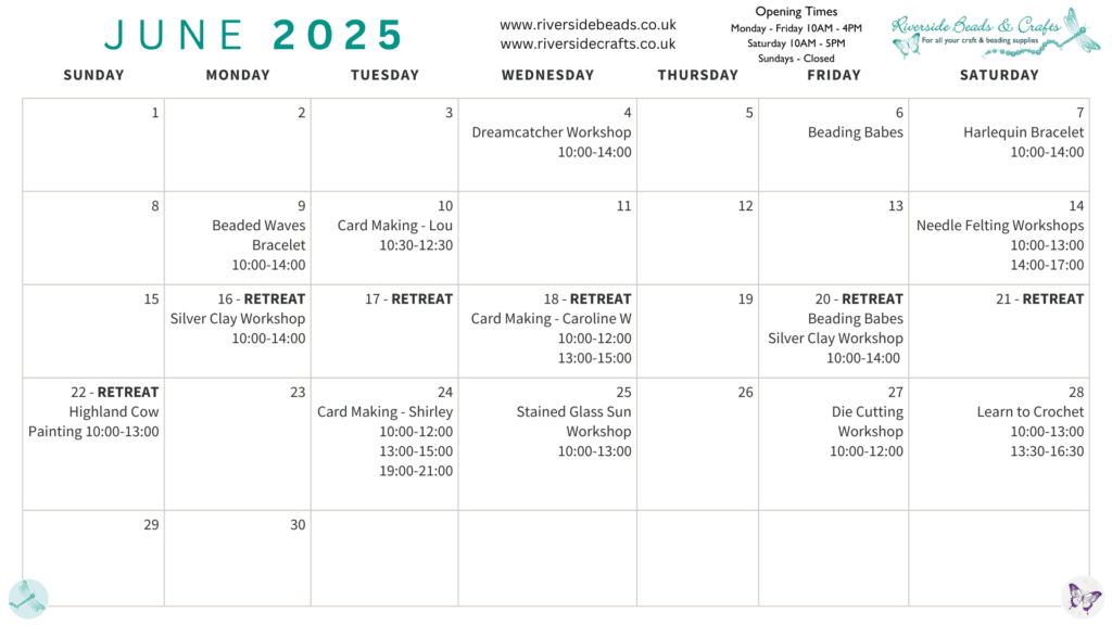 June Workshop Calendar