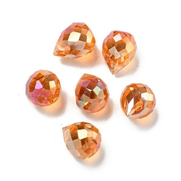 Top Drilled Glass Drop Bead with faceted edges