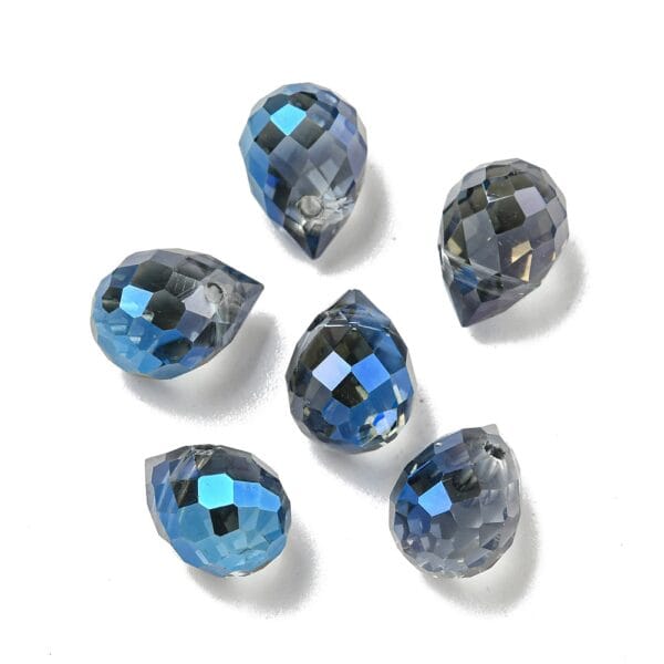 Top Drilled Glass Drop Bead with faceted edges