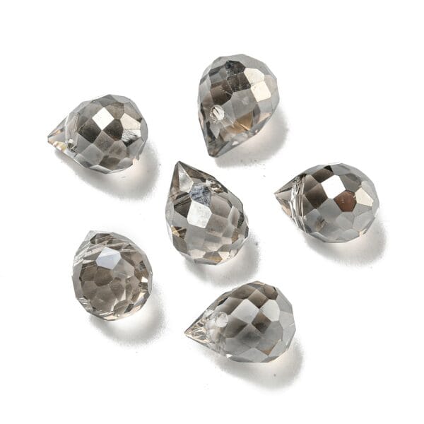 Top Drilled Glass Drop Bead with faceted edges