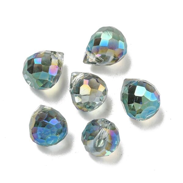 Top Drilled Glass Drop Bead with faceted edges