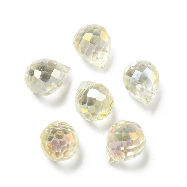 Top Drilled Glass Drop Bead with faceted edges