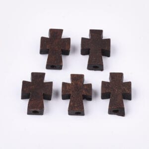 Natural Wooden Cross Beads - Riverside Beads