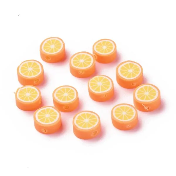 Mixed Clay Orange Beads
