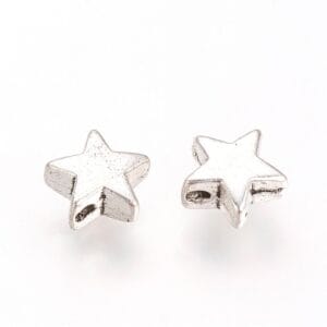 Small Star Spacer Beads Silver - Riverside Beads