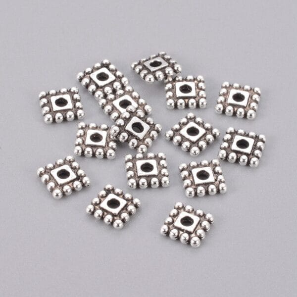 Bobbled Square Spacer Bead - Riverside Beads