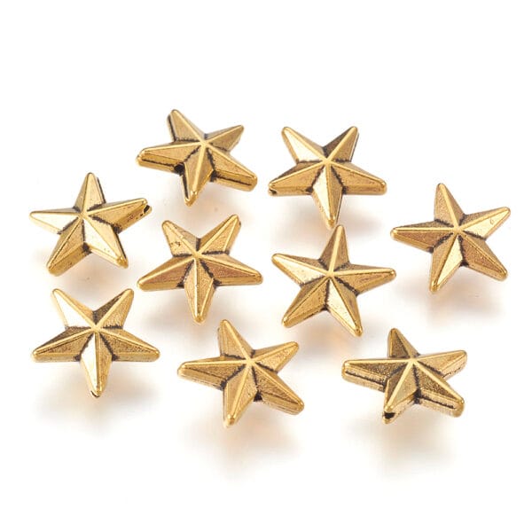 Star Spacer Beads Gold - Riverside Beads