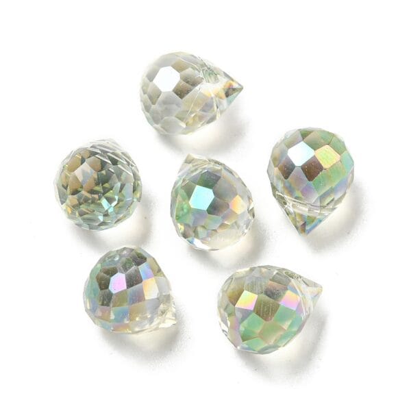 Top Drilled Light Green Faceted Bead