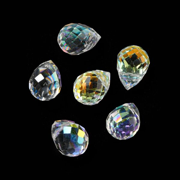 Top Drilled AB Faceted Drop Bead